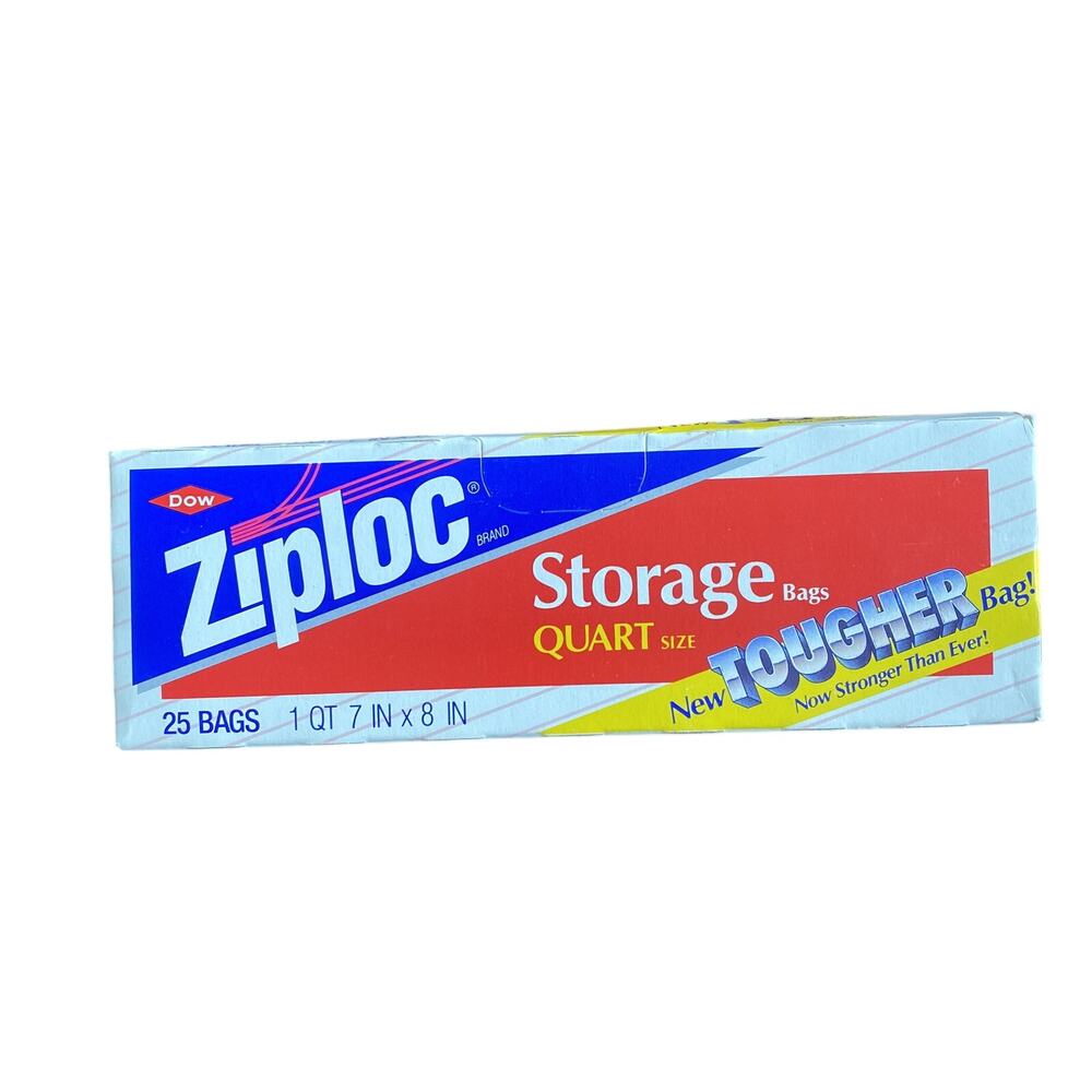 Vintage 80's Dow Ziploc Quart Size Storage Food Bags 25 Pk TV Movie Prop New